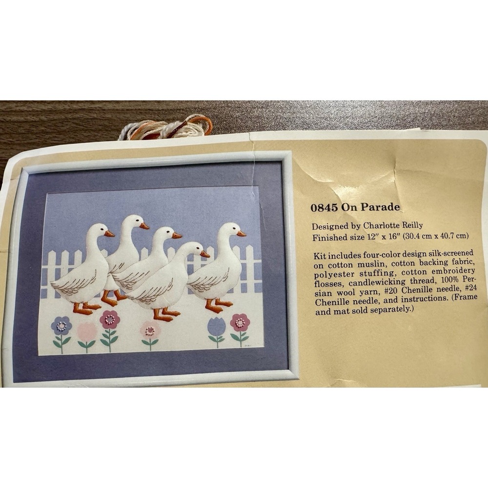 The‎ Creative Circle On Parade Embroidery Kit 0845 12x16 Blue Geese Vintage 1988